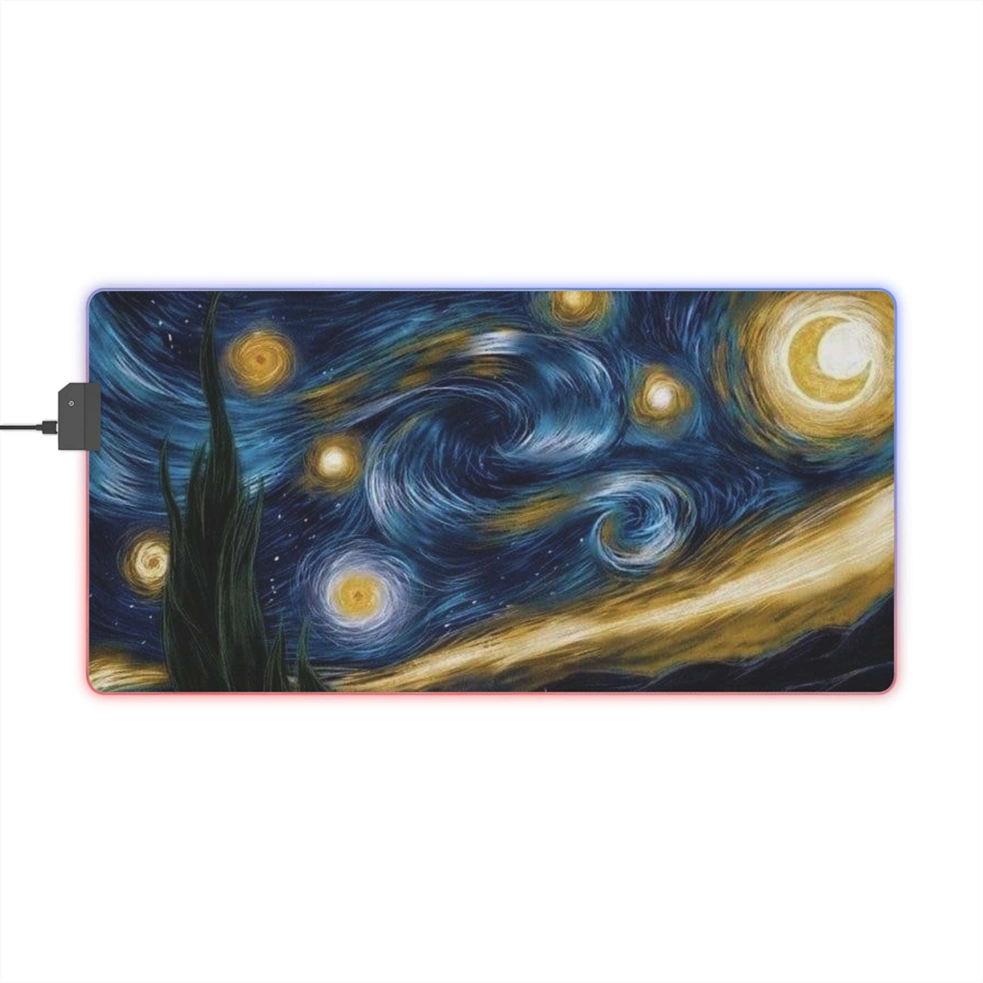 LED Gaming Mouse Pad with Starry Night Design, Colorful Mouse Mat, Desk Decor, Gamer Gift, Computer Accessories